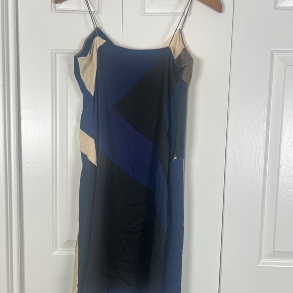 DIANE VON FURSTENBERG 'FREDERICA' Dress Tan/Midnight/Black/Khaki Brown Size 2 - Picture 11 of 16